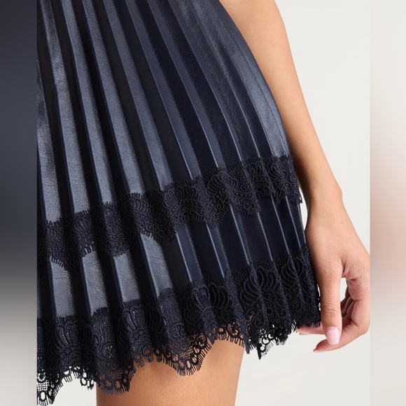 Cinq a Sept Vegan Leather Laney Skirt- in Black - Picture 6 of 6